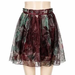 Peruvian Connection Sheer Floral Flowy Skirt - Multi Color - Size 4